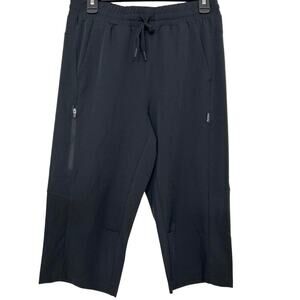 Baleaf Women’s UPF 50 Water Resistant Cropped Pants Black M Stretch Active Capri